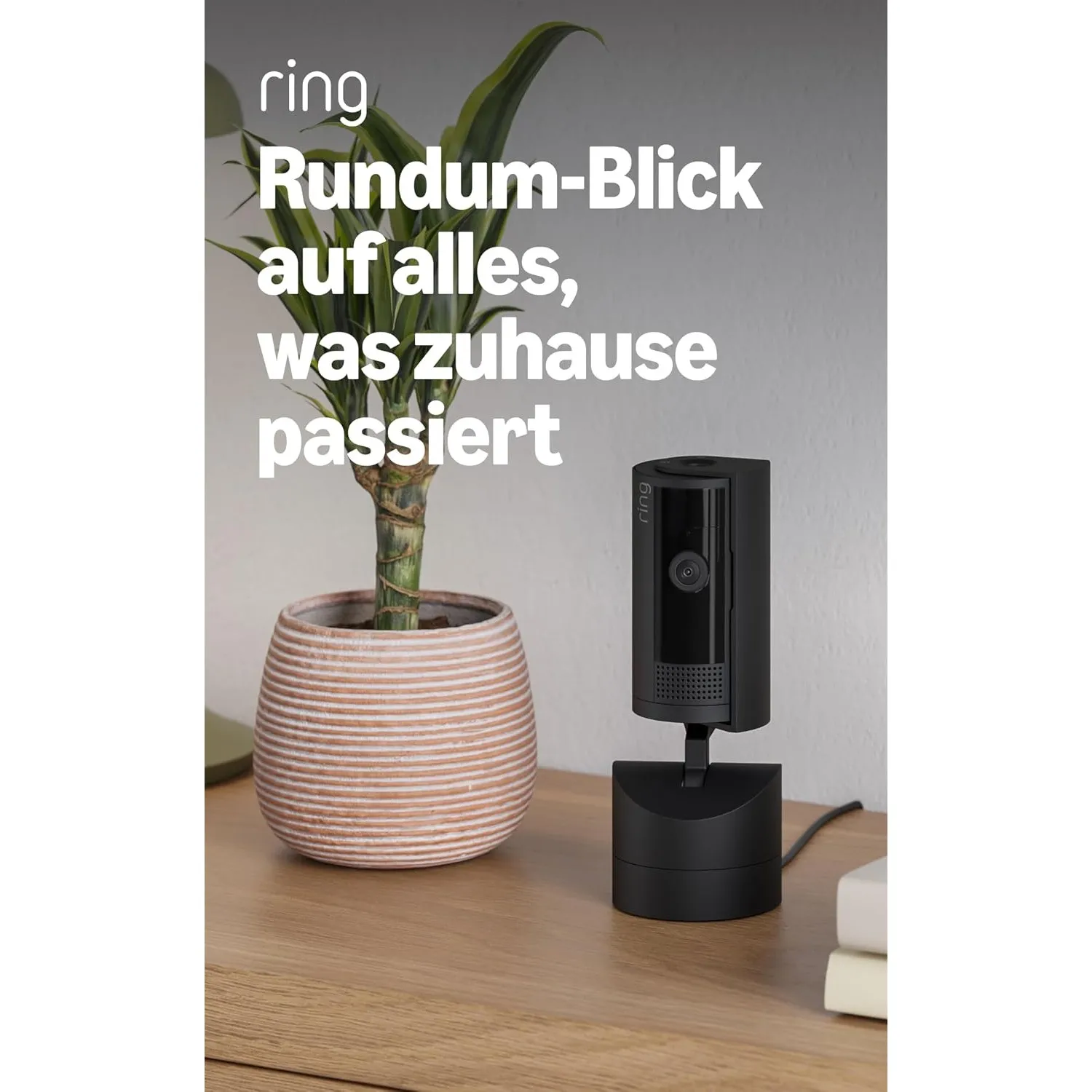Bewegliche Ring-Innenkamera (Pan-Tilt Indoor Camera) | Plug-in-Überwachungskamera für Haustierbesitzer | 360° schwenkba…