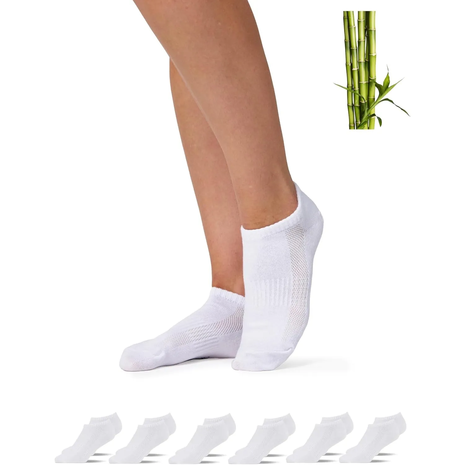 Snocks Bambussocken, Bambus Sneaker Socken Herren & Damen, 6er Pack | Kurze Socken gegen Schweißfüße & Geruch, Viskose …