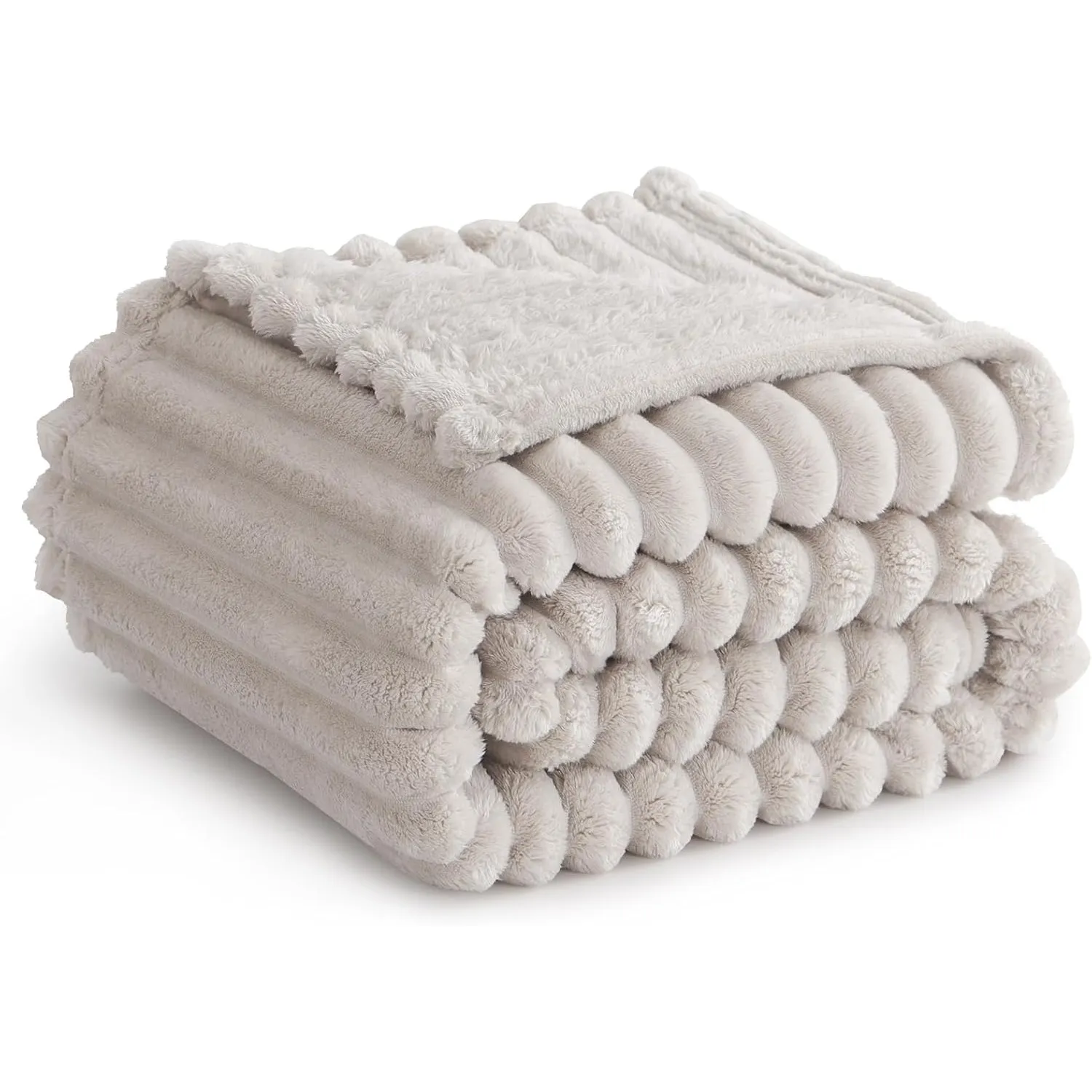 RUIKASI Kuscheldecke Flauschig Decke Beige - 130x150cm Fleecedecke Sofadecke Couchdecke für Wohnzimmer Deko Tagesdecke …