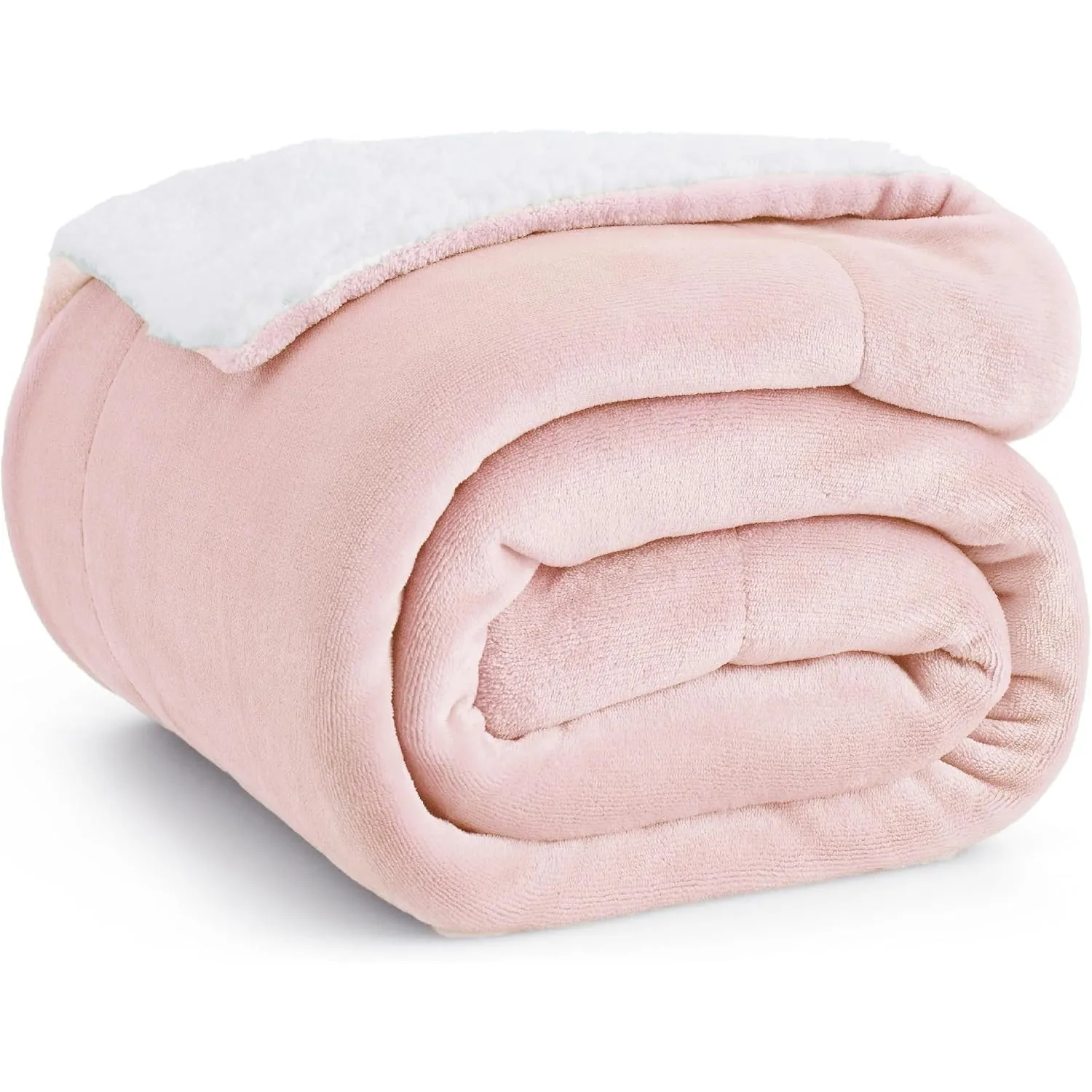 BEDSURE Sherpa Kuscheldecke Flauschig 150x200 - Sofadecke, Rosa