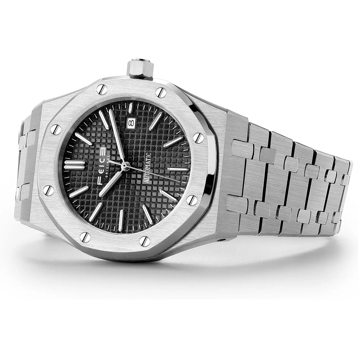 FEICE Herren Automatik Mechanische Uhr Kleideruhren für Herren Armbanduhr | Saphirglas, Edelstahlband, Ø42mm, Wasserdic…