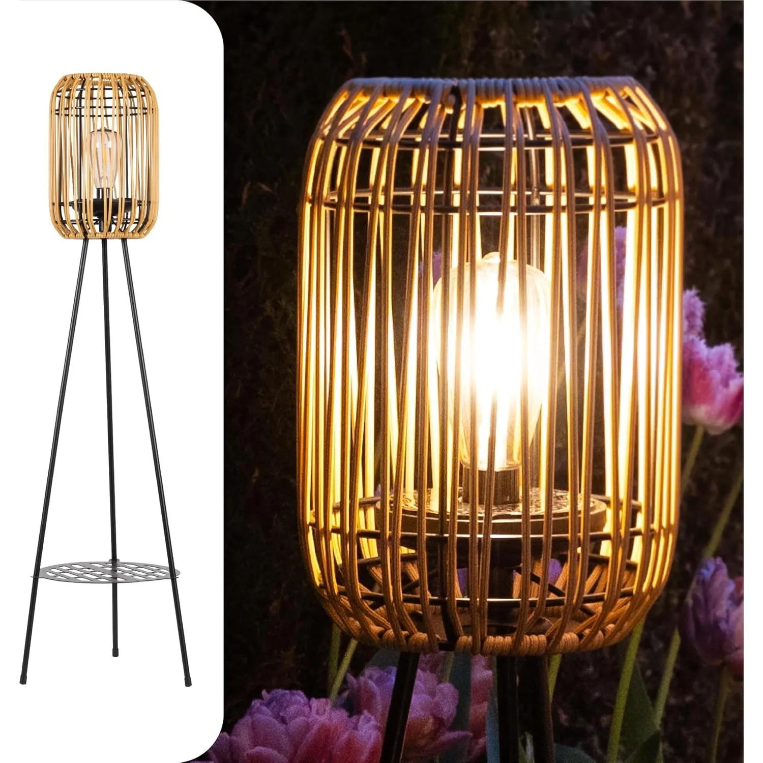 Gadgy Outdoor Stehlampe LED solar - Wasserdichte Stehlampe Garten außen - Solar Standleuchte Balkon für nachhaltige Bel…