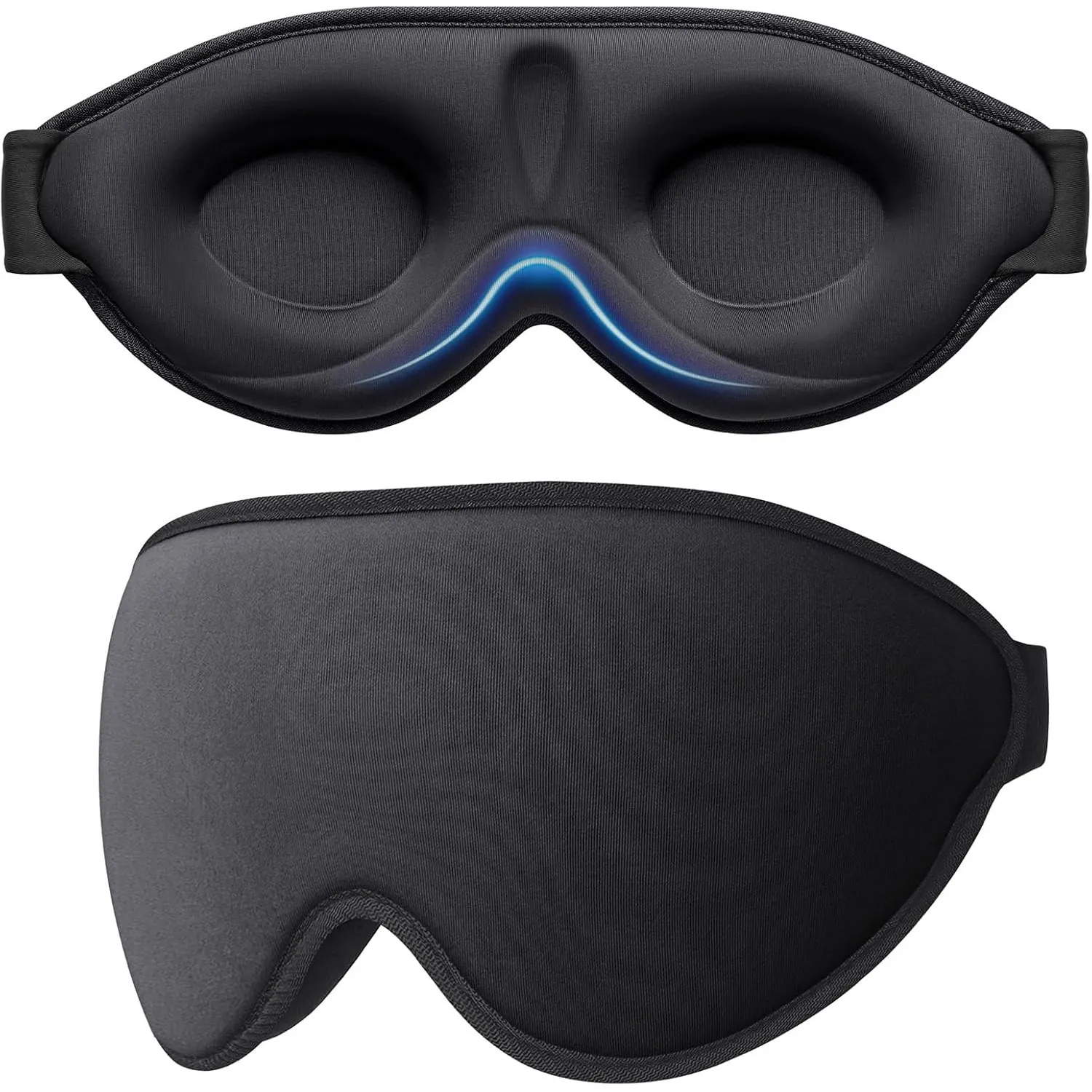 Gritin Schlafmaske für Seitenschläfer, 3D Augenhöhlen Schlafbrille mit Verstellbar Gummiband, Lichtblockierend und Atmu…