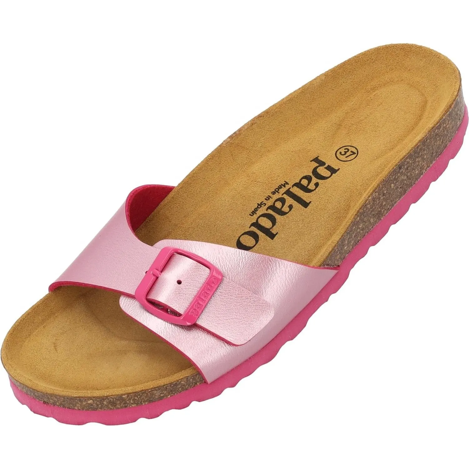 Palado Pantoletten Damen Malta Matt – gefertigt in Spanien – Veloursleder-Decksohle – matte Oberfläche – Weichfußbett f…