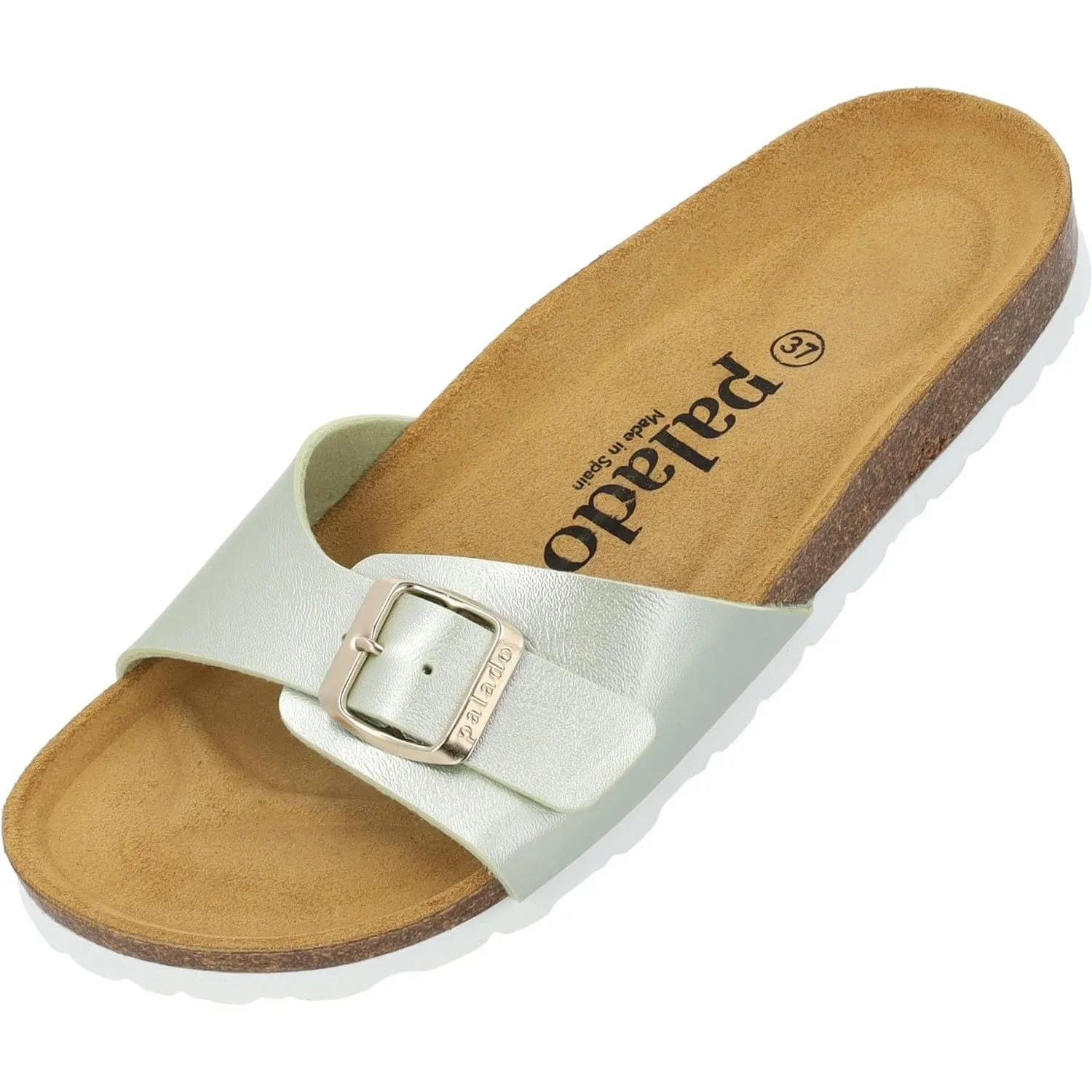 Palado Pantoletten Damen Malta Matt – gefertigt in Spanien – Veloursleder-Decksohle – matte Oberfläche – Weichfußbett f…