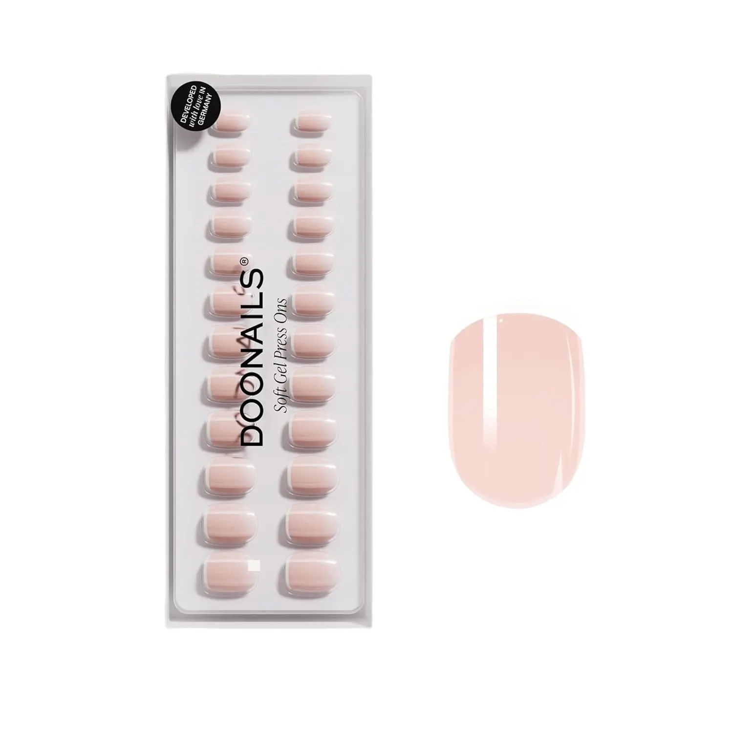 DOONAILS – Press On Nails 30er Set Classic French Square Form Creme/Weiß– Nägel zum Aufkleben Full Cover in Salonqualit…