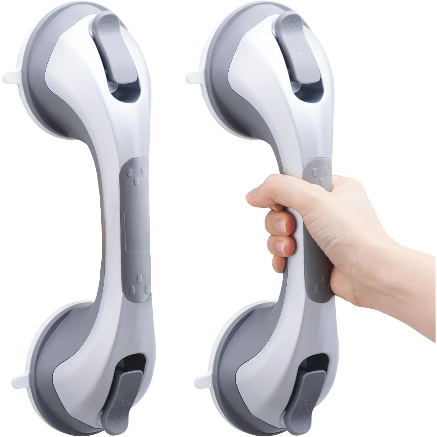 TAILI Haltegriff Dusche ohne Bohren, MAX HALT 110KG, 31CM, Silber, 2er-Pack | Haltegriffe für Senioren, Haltegriff mit …