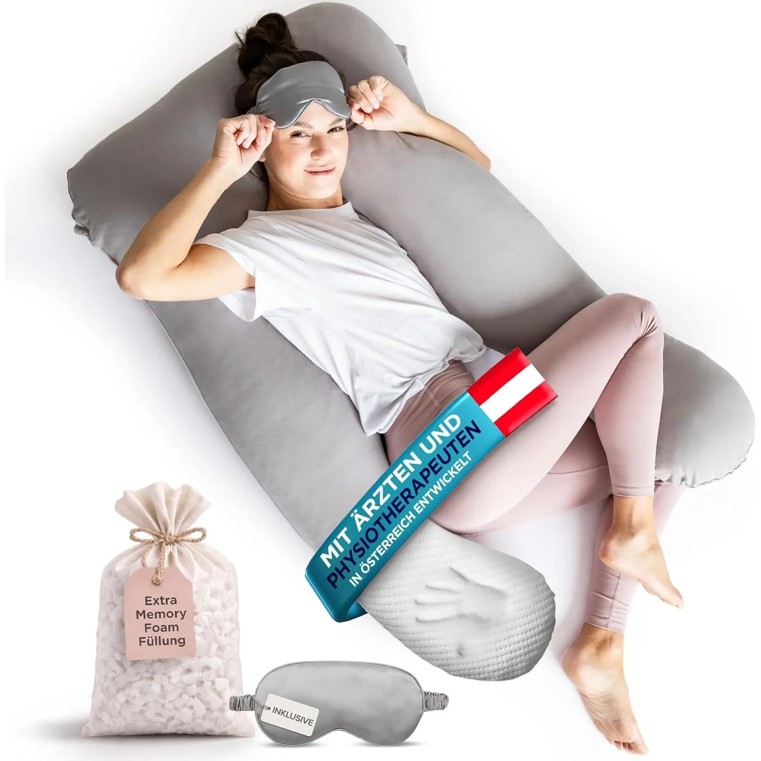 mimi kalu® Seitenschläferkissen Memory Foam Schwangerschaftskissen