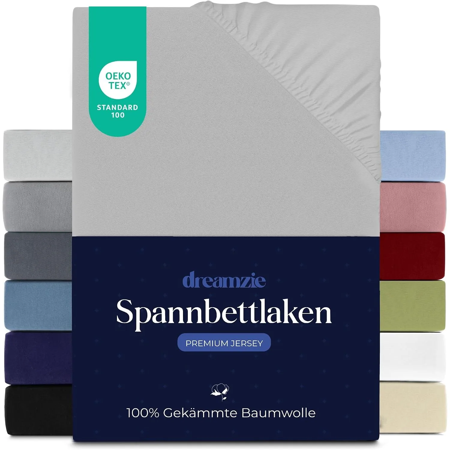 Dreamzie - Spannbettlaken - 80x160cm - 100% Gekämmte Baumwolle - Jersey