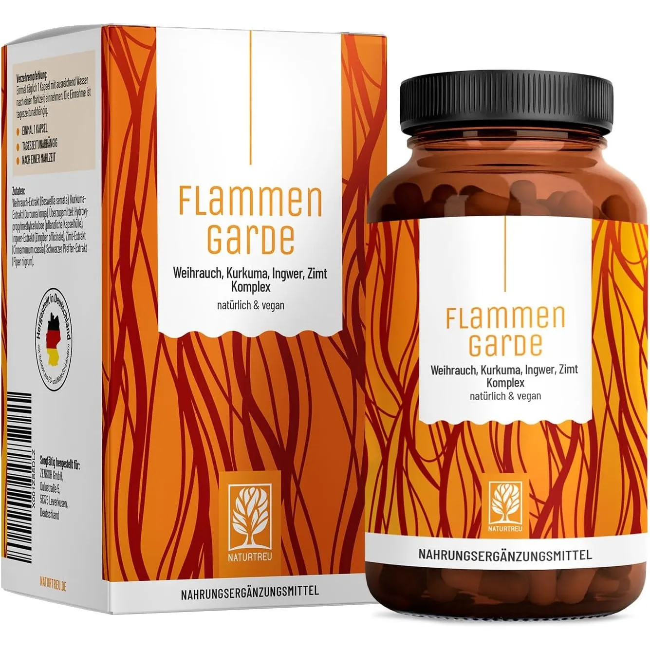 NATURTREU® Weihrauch Kurkuma Ingwer Kapseln Hochdosiert