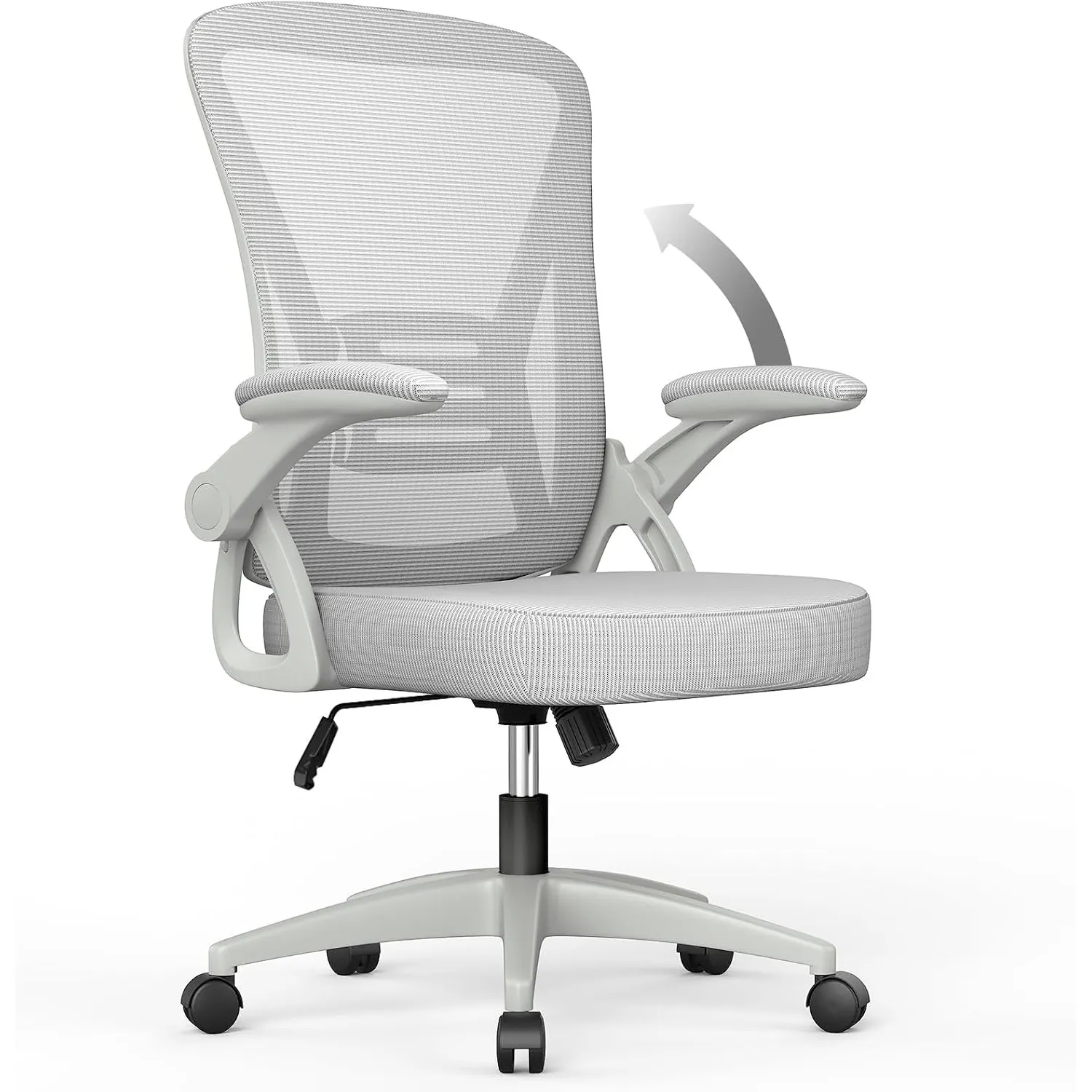 naspaluro Bürostuhl mit Verstellbaren Armlehnen, Ergonomischer Schreibtischstuhl mit Netzbespannung, Lordosenstütze, Hö…