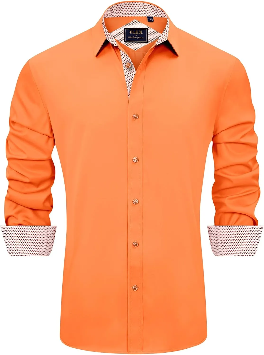 J.VER Men’s Shirt, Regular Fit, Long-Sleeved Casual Shirt, Regular Business Shirt, Elastic, Patterned