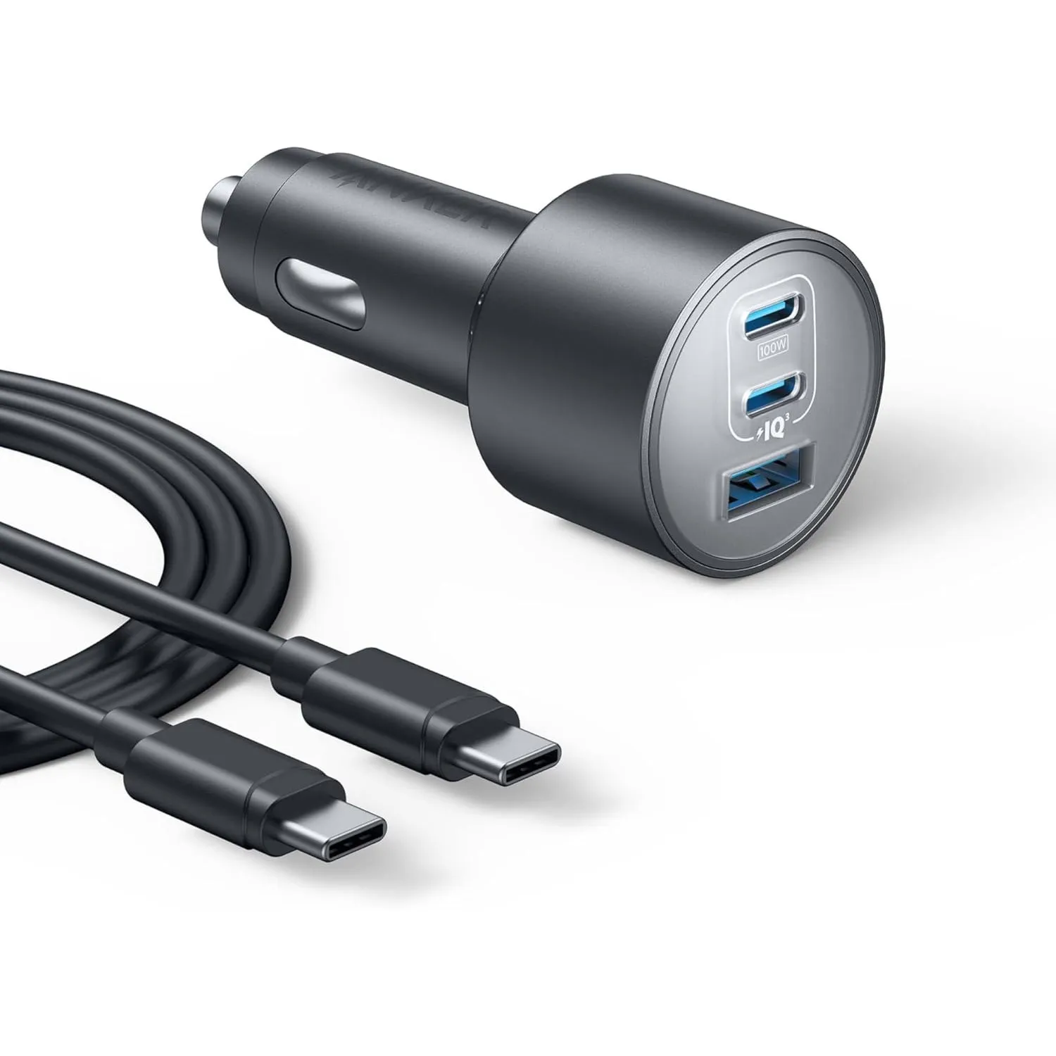 Anker 167,5W Zigarettenanzünder USB C, 3-Port Typ-C Auto Schnellladegerät