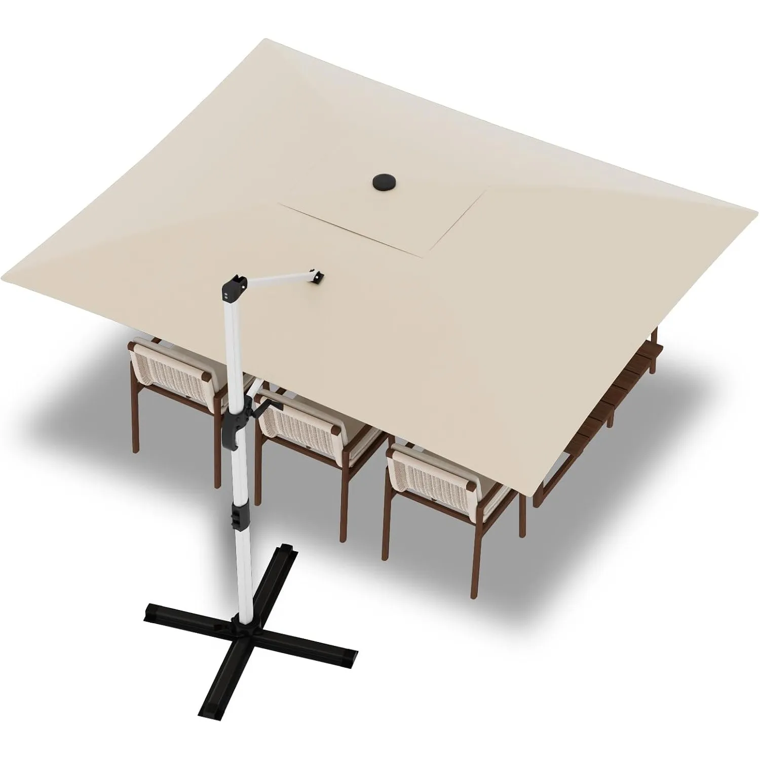 Devoko Sonnenschirm Balkon 300x400x260 cm Alu Ampelschirm mit Abdeckung, Einschichtiges Vordach Wasserabweisend Gartens…