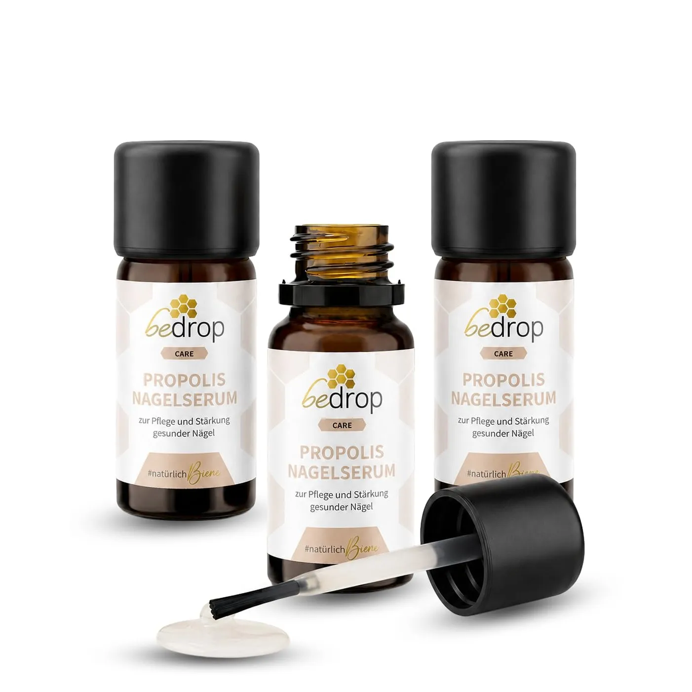 bedrop Propolis Nagelserum 3x 10ml Kosmetische Nagelpflege zur Pflege & Stärkung natürlicher Nägel mit Propolis Teebaum…