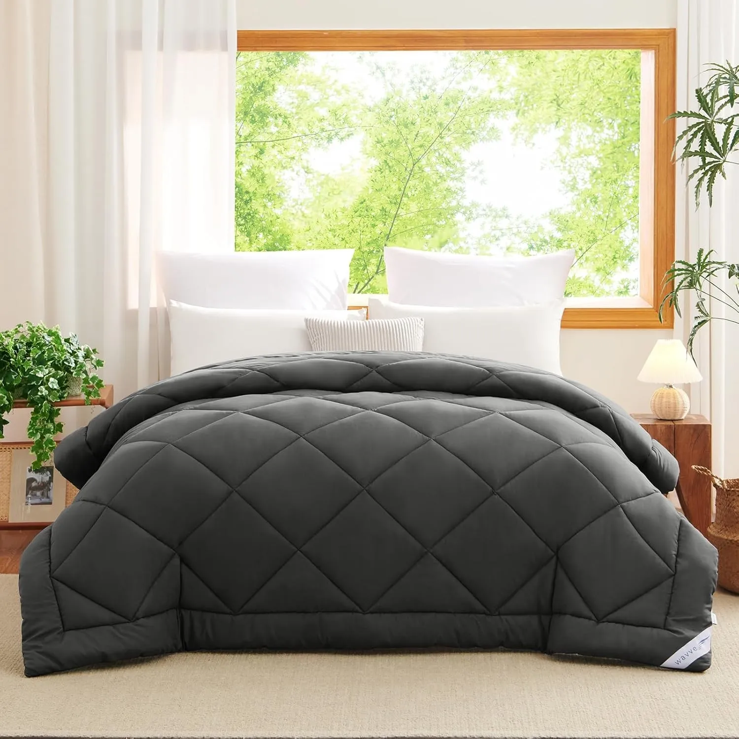 WAVVE Bettdecke 140x200 Ganzjahresdecke 4 Jahreszeiten, Steppdecke 300gsm Mikrofaser 140x200cm, Super Weiche Zudecke Sc…