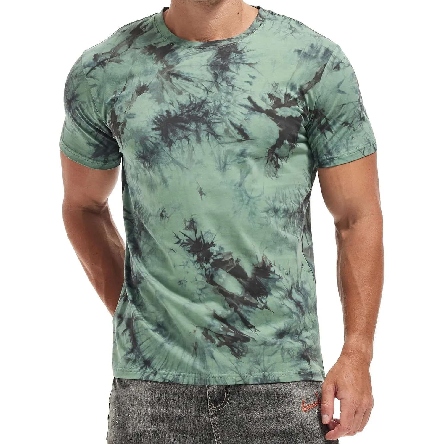 RONOMO Herren T-Shirt 95% Baumwolle 5% Spandex, Mikroelastik, Hautfreundlich