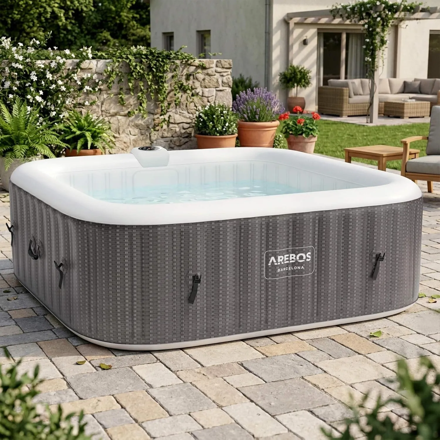 Arebos Spa Whirlpool | 6 Personen | 185 x 185 cm | Outdoor | Winterfest