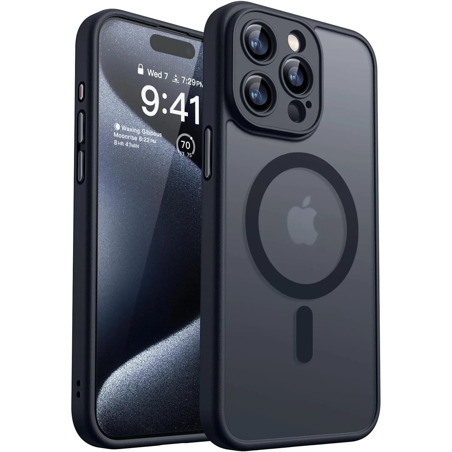 CANSHN für iPhone 15 Pro Max Hülle mit Kameraschutz, Schwarz