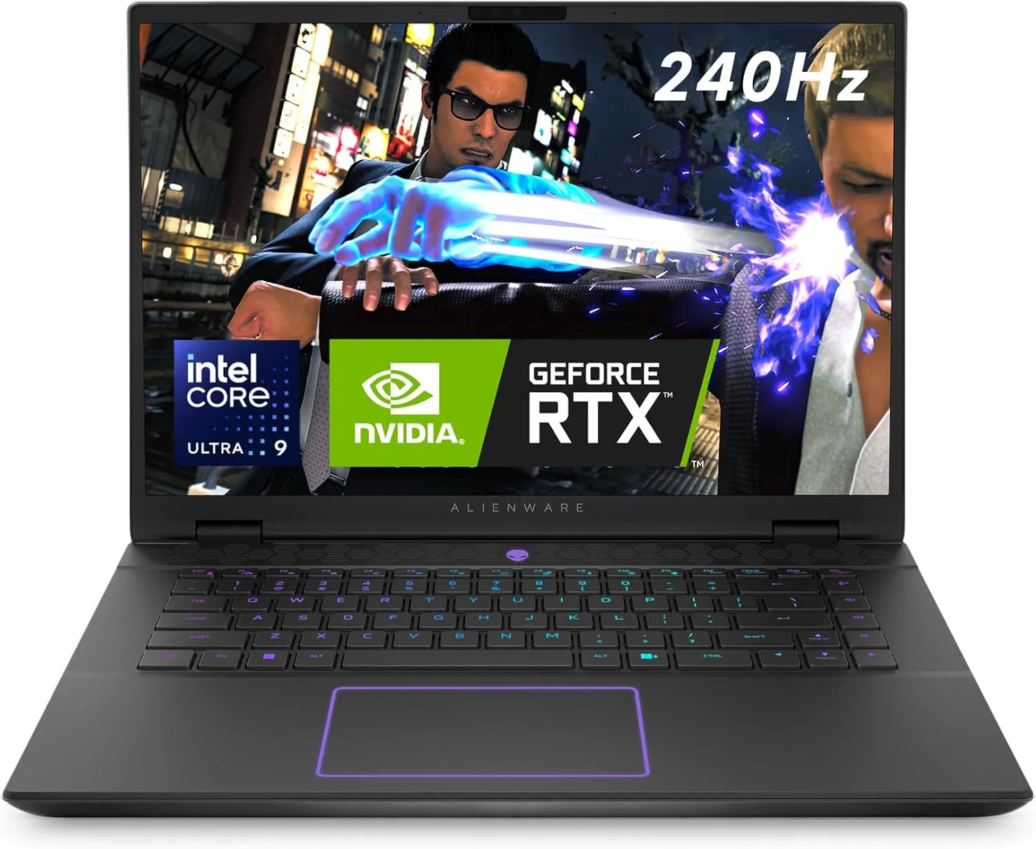 Alienware m16 R2 Gaming Laptop 16 Inch QHD+ 240Hz Display, Intel Core Ultra 9 Series 1, NVIDIA GeForce RTX 4070, 32GB RAM, 1TB SSD, RGB AlienFx, Nvidia G-Sync, Windows 11 Home, German Backlit Keyboard