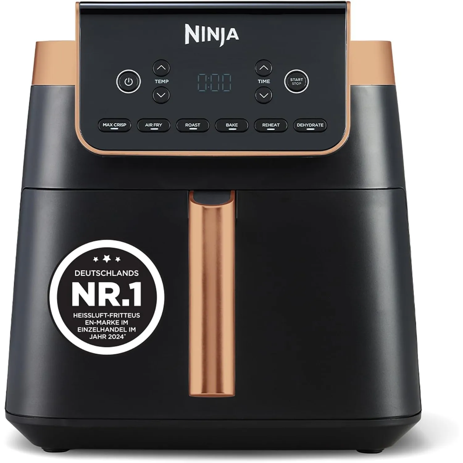 Ninja Heißluftfritteuse MAX PRO, 6,2 L, ölfrei, Schwarz/Kupfer