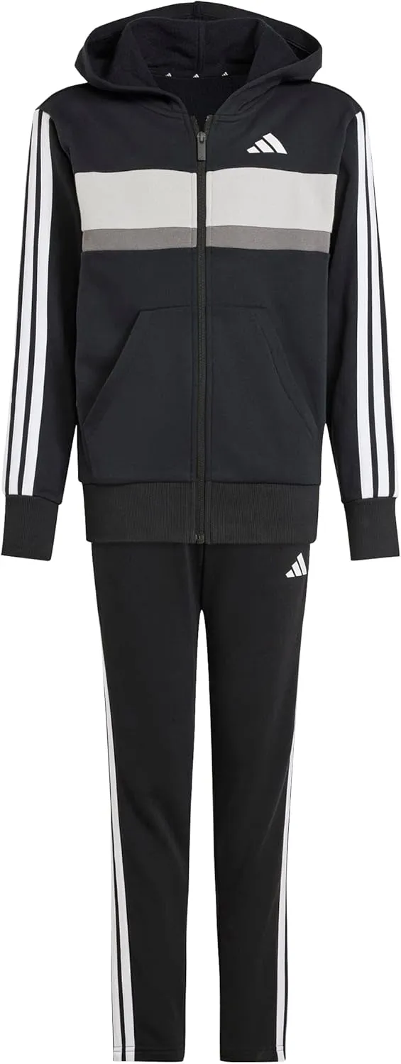 adidas Unisex Kinder Seasonal Essentials Tiberio 3 Stripes Fleece Tracksuit Trainingsanzug