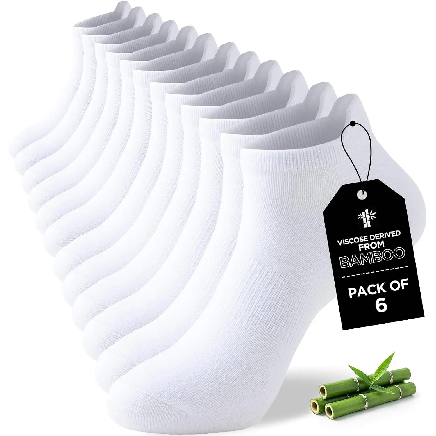 Niorasen Bambus Sneaker Socken für Damen & Herren, 6 Paar | 90% Bambusviskose, atmungsaktiv und feuchtigkeitsableitend;…