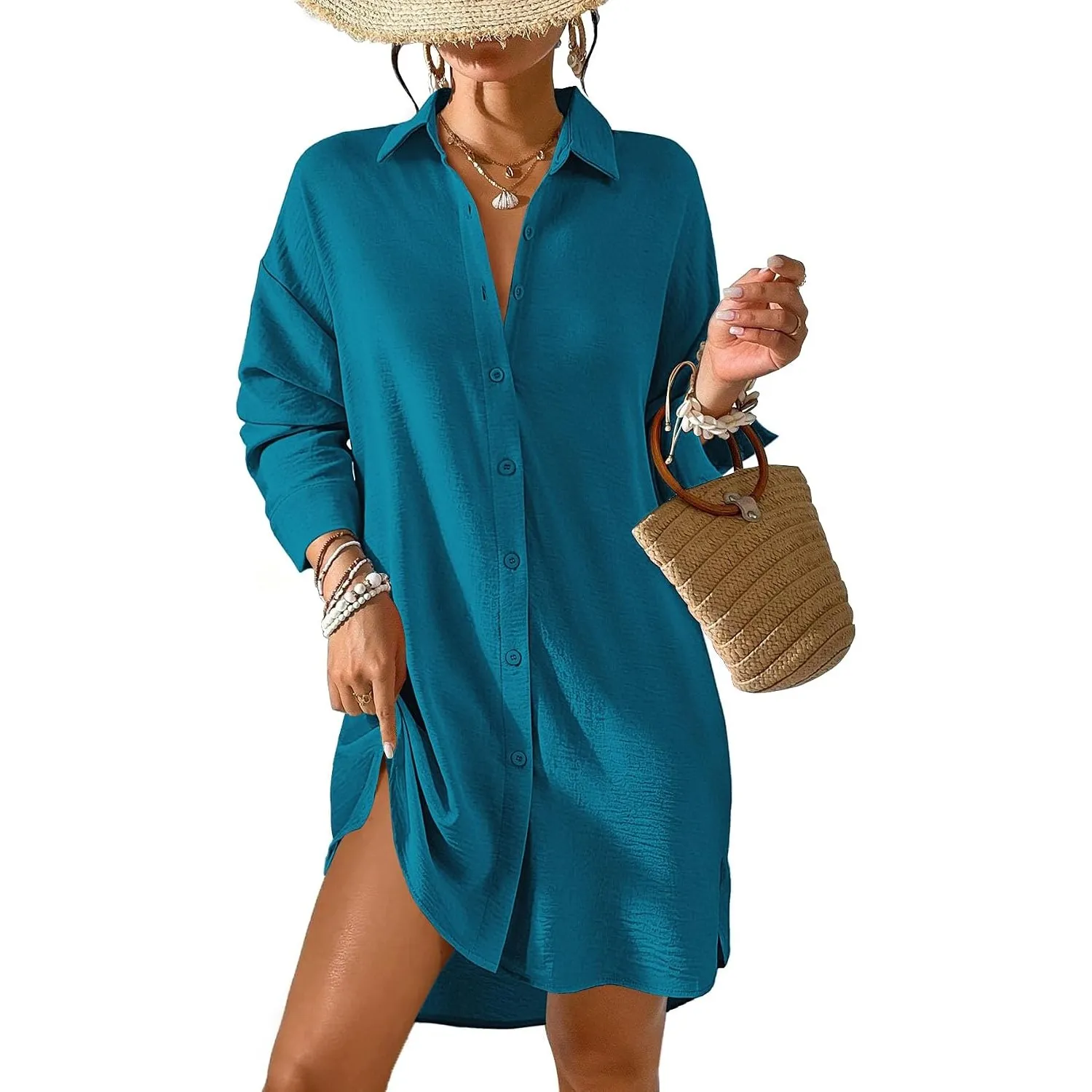 Tanmolo Damen Strandkleid Sommer Strandtunika Cover Up