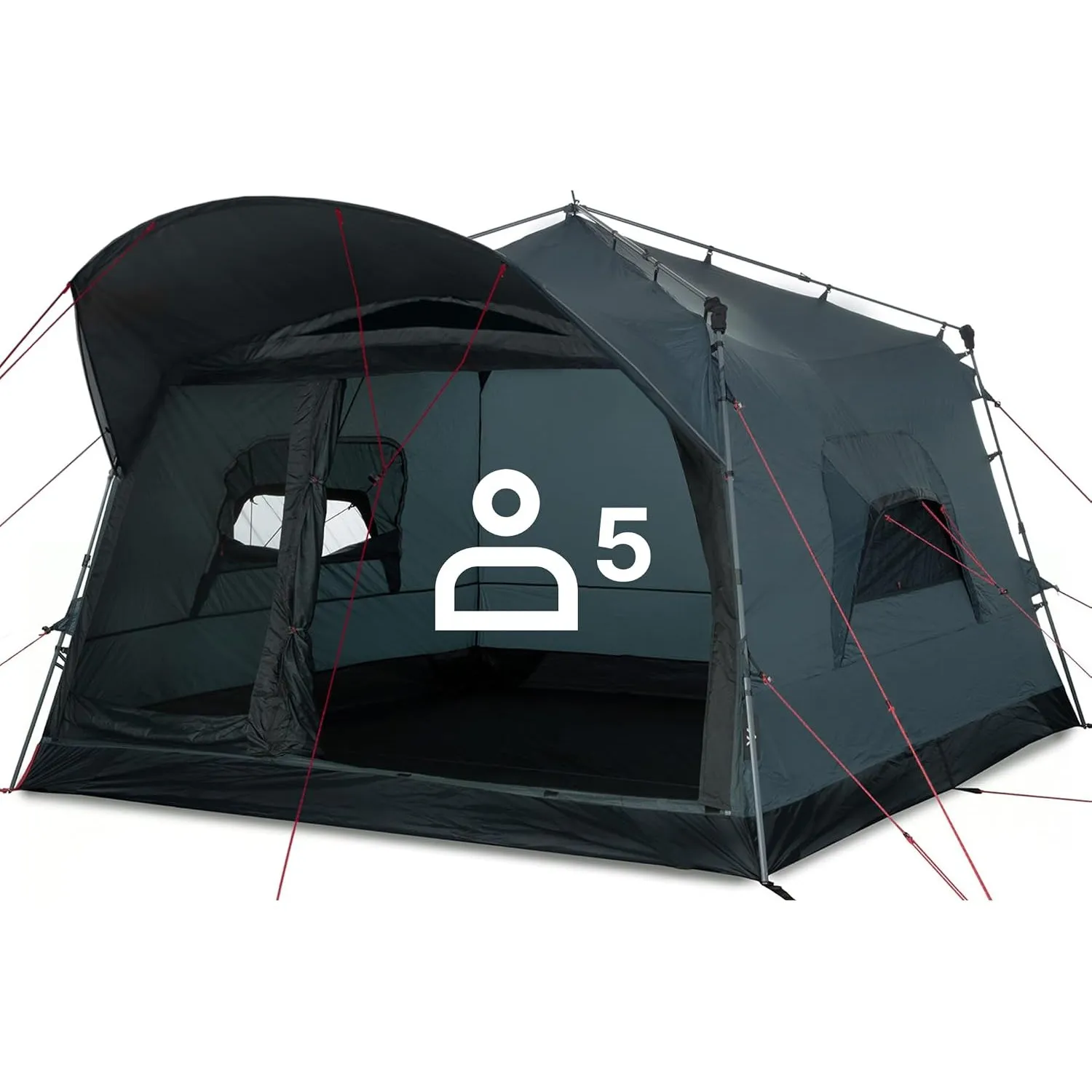 qeedo Quick Villa Familienzelt (für 4 oder 5 Personen) mit Quick-Up Schnellaufbau-System - Wasserdichtes Campingzelt, e…