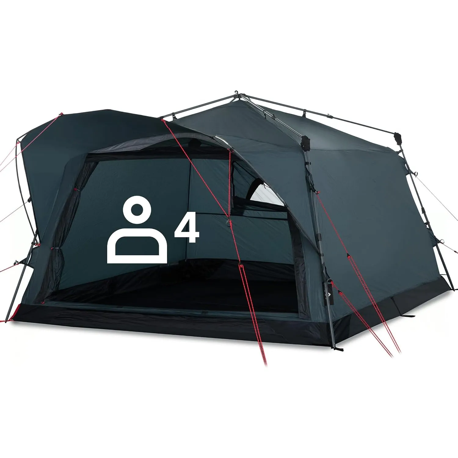 qeedo Quick Villa Familienzelt (für 4 oder 5 Personen) mit Quick-Up Schnellaufbau-System - Wasserdichtes Campingzelt, e…