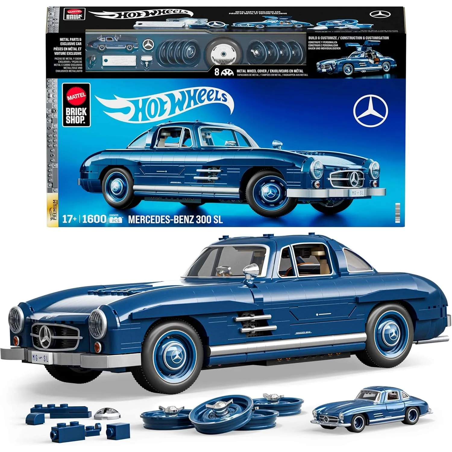 Mattel Brick Shop Hot Wheels Mercedes-Benz 300 SL Bausatz