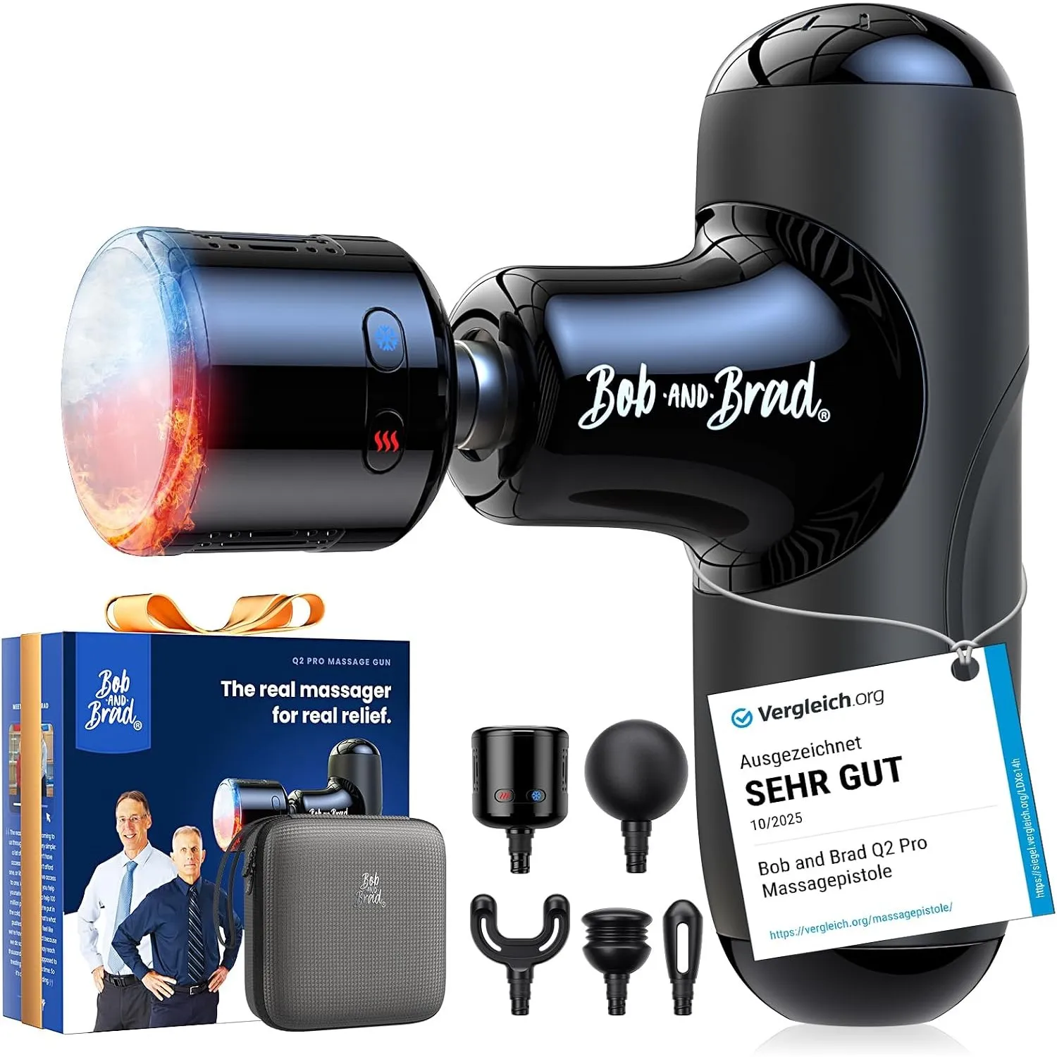 BOB AND BRAD Q2 Pro Massagepistole mit Wärme und Kälte für Entspannun
