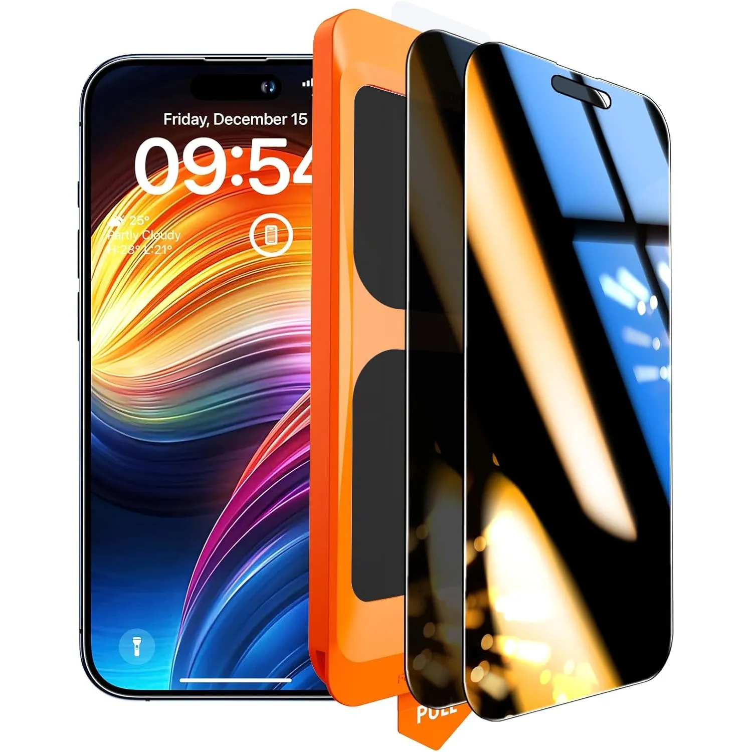 TOCOL für iPhone 15 Pro Max für Panzerglas Sichtschutz, Einfache Montage | Full Screen, 25° Anti-Spy, 9H Militärschutz …