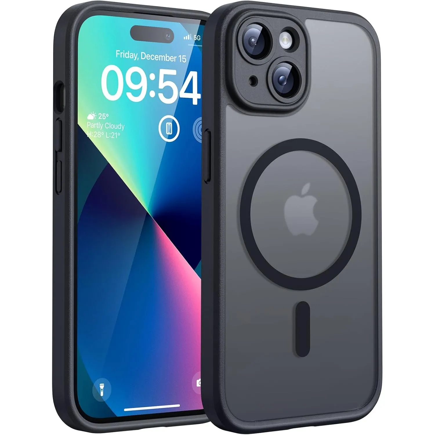 TOCOL für iPhone 13 Hülle, Kompatibel mit MagSafe, Schwarz