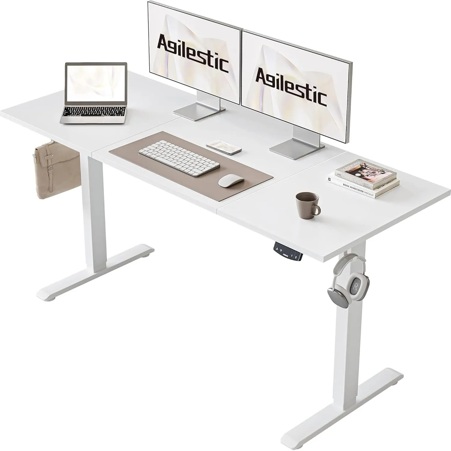 Agilestic Höhenverstellbarer Schreibtisch 140 x 60 cm, Stabiler Schreibtisch Höhenverstellbar Elektrisch mit Memory-Han…