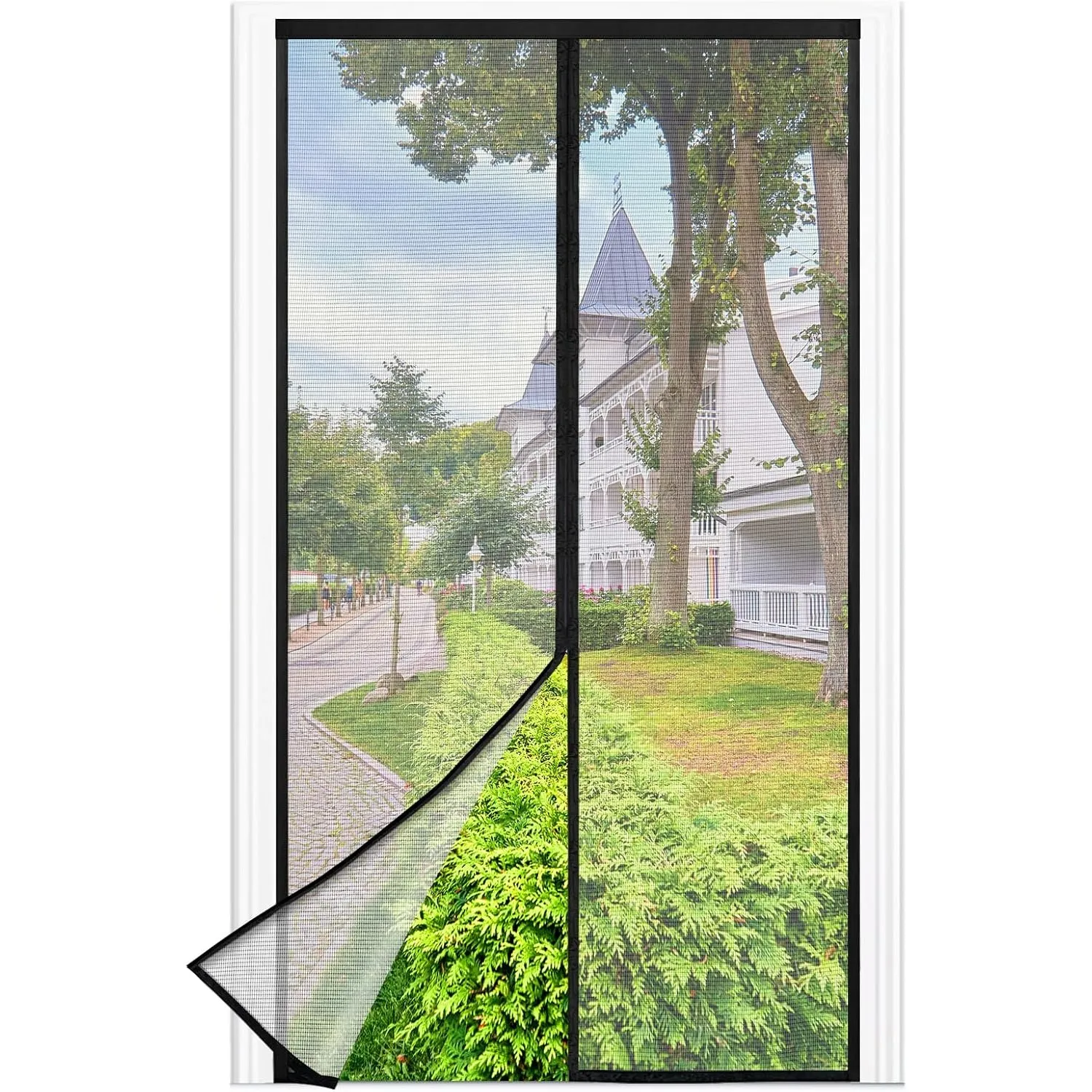 Fliegengitter Balkontür Magnet, 90 * 220cm Stärkere Magneten Fliegengitter Tür,3.8cm Breites Klettband, Fliegengittertü…