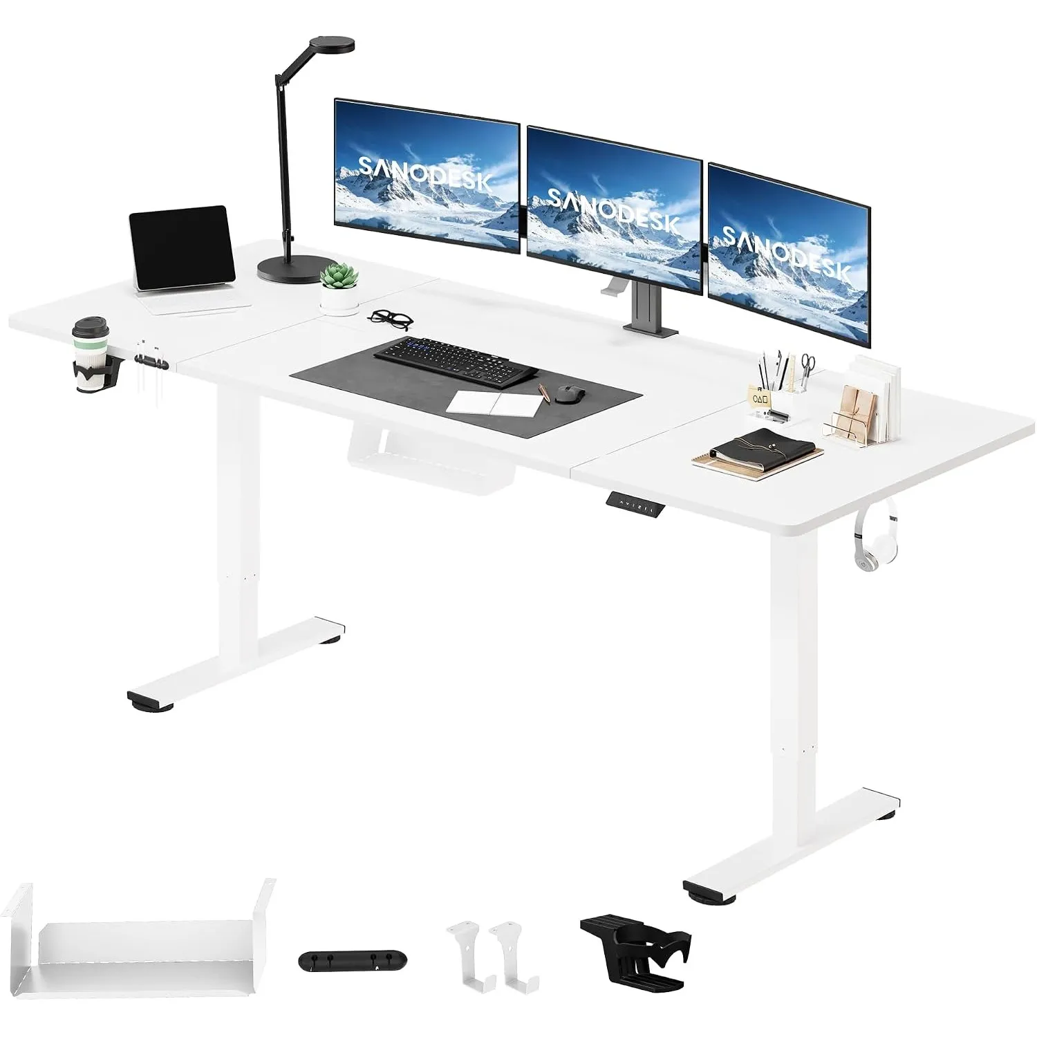 SANODESK Höhenverstellbarer Schreibtisch elektrisch 200x80 cm | Schreibtisch Höhenverstellbar Elektrisch Ergonomischer …
