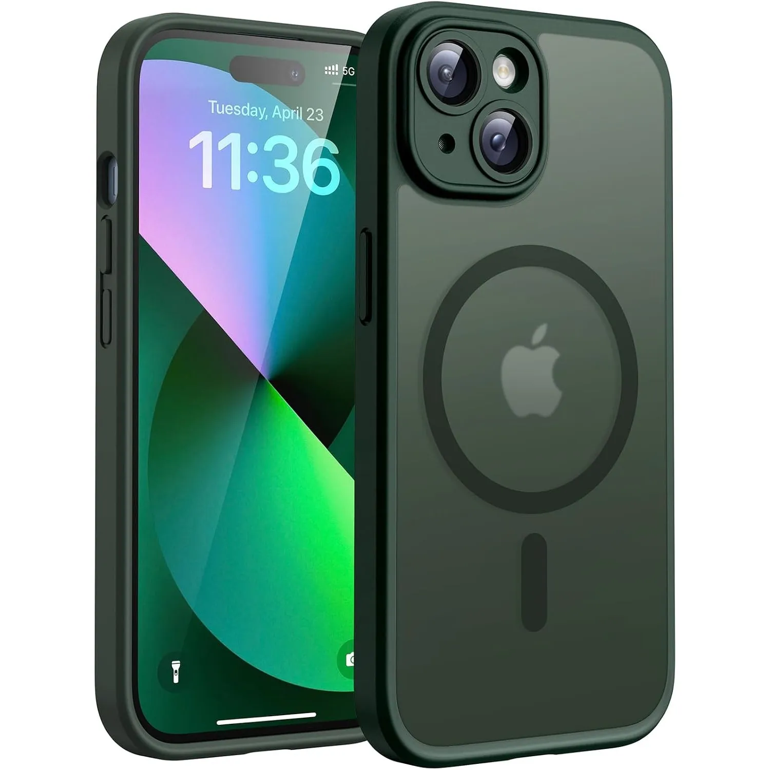 TOCOL für iPhone 13 Hülle, Kompatibel mit MagSafe, Alpengrün