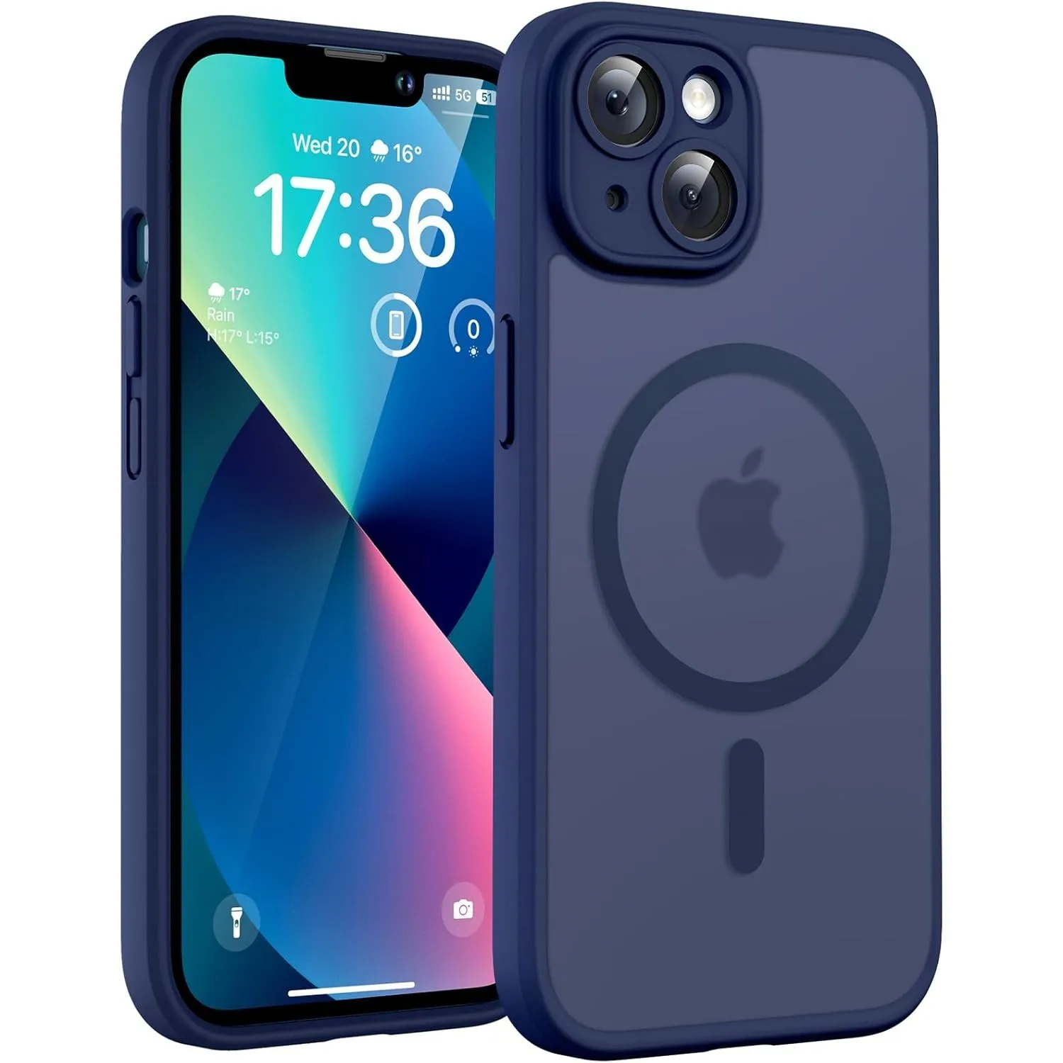 TOCOL für iPhone 13 Hülle, Kompatibel mit MagSafe, Tiefblau