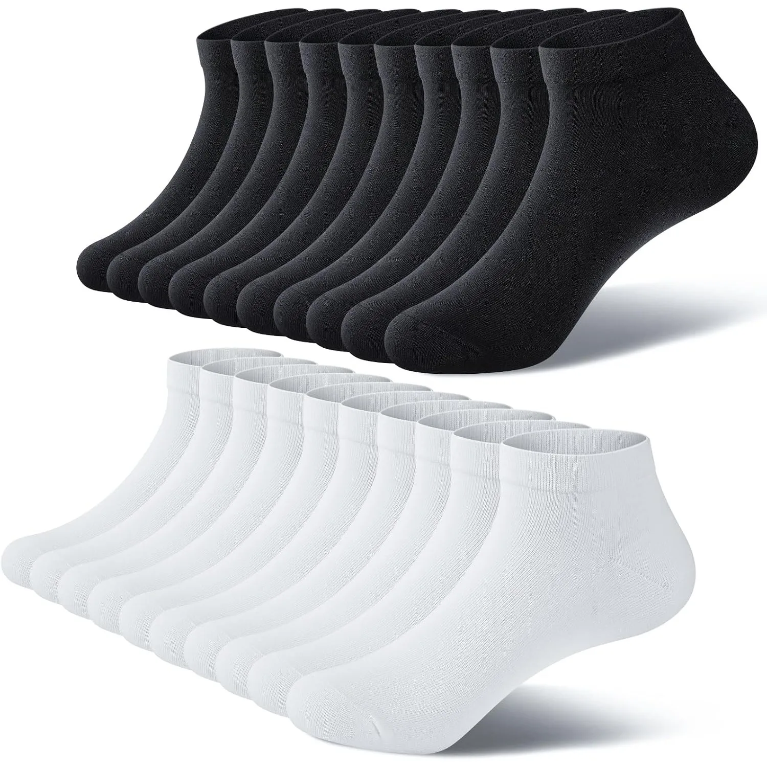 Sneaker Socken Herren Damen 10 Paar Kurzsocken Baumwolle | 80% Baumwolle, OEKO-TEX 100, elastischer Bund, verstärkte Sp…