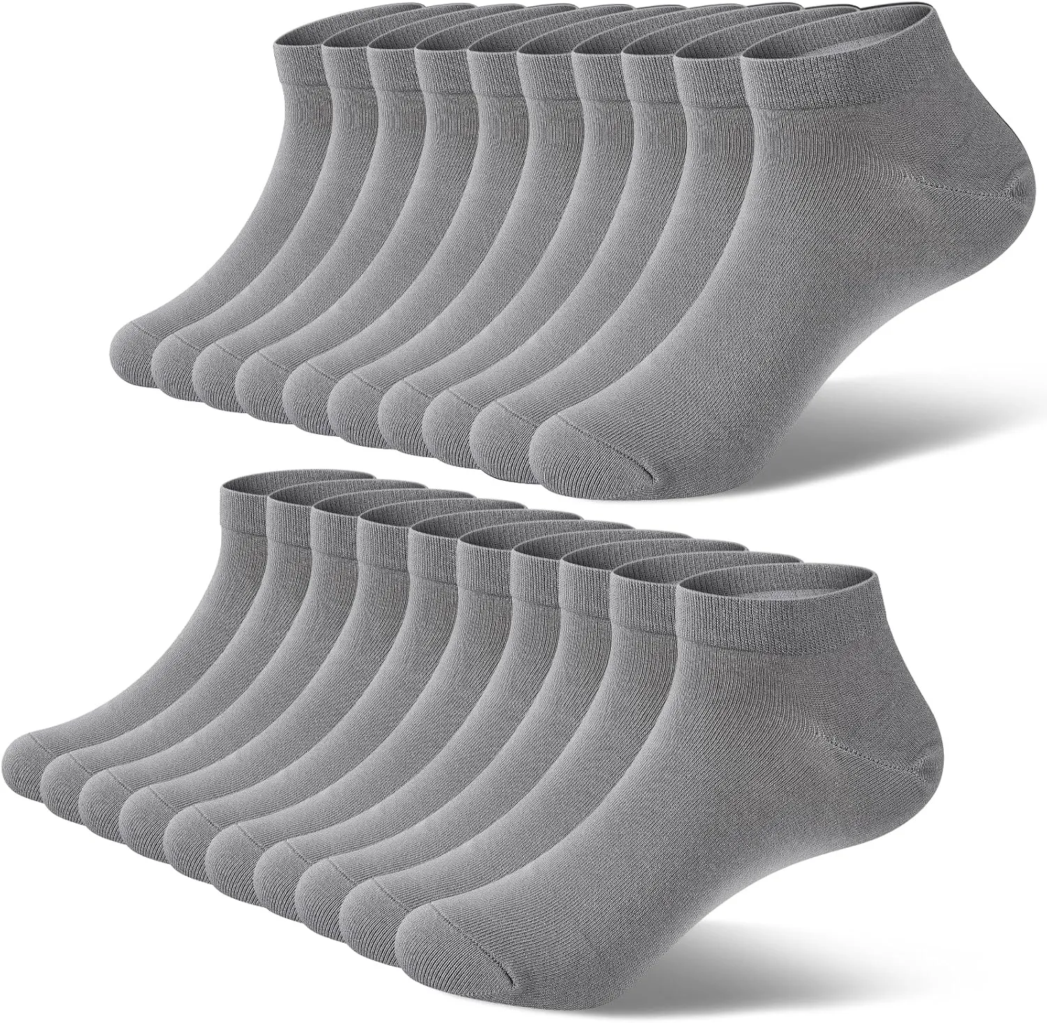 Trainer Socks Men Women Cotton 10 Pairs Sneaker Socks Short Trainer Socks Unisex Black White Grey
