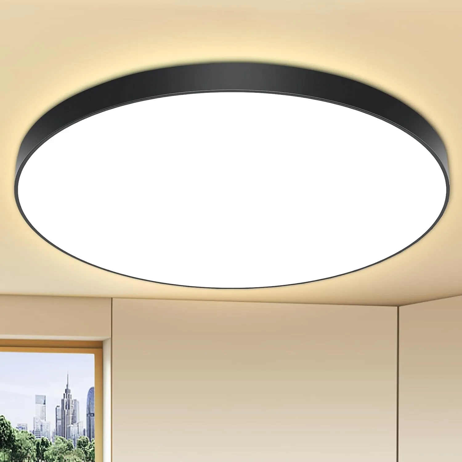 Ceiling Light LED Ceiling Light Diameter 28 cm 24 W, 4000 K, 2000 LM, IP44 Waterproof Round Bathroom Lamp, Kitchen Lamp…