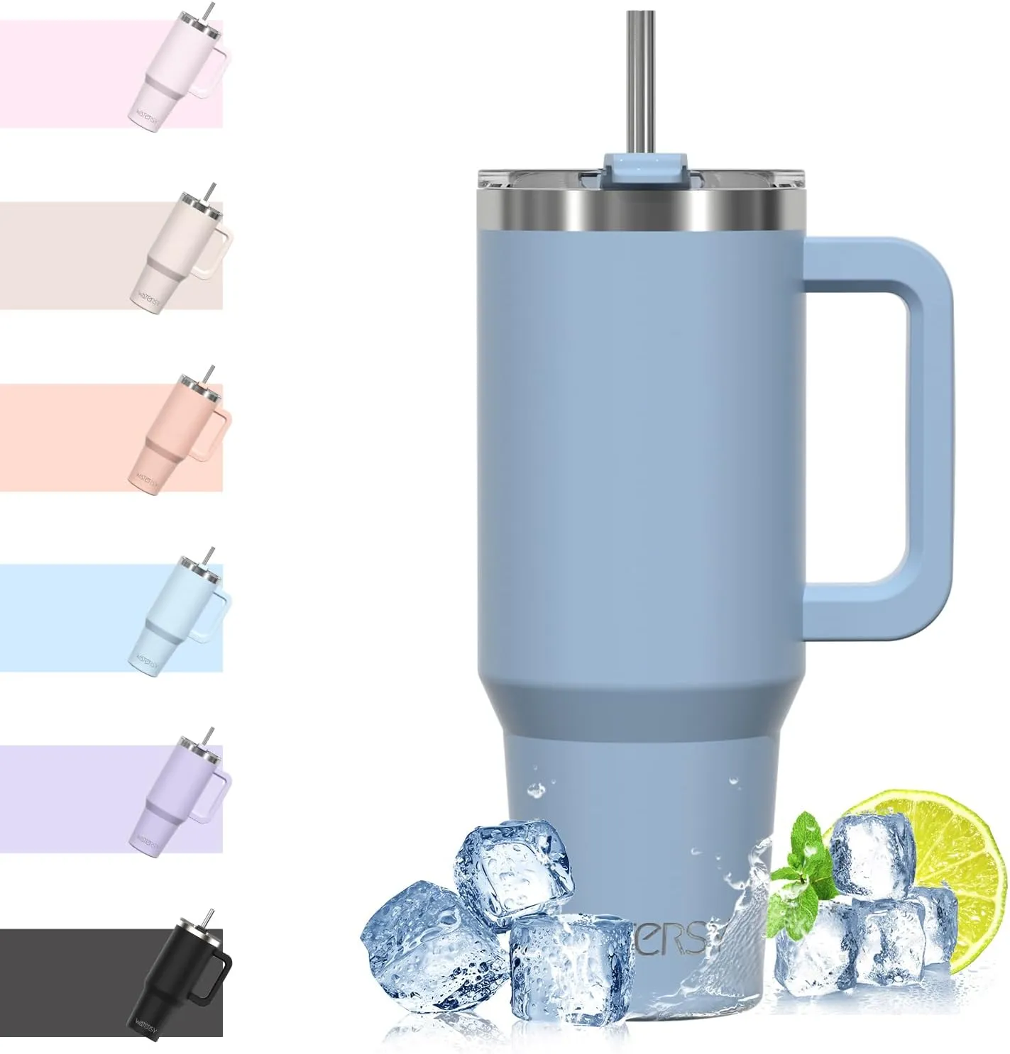 Watersy 1.13 Litre Coffee Mug to Go, Thermal Mug, Double-Walled Stainless Steel Vacuum Leak-Proof Drinking Cup with Han…