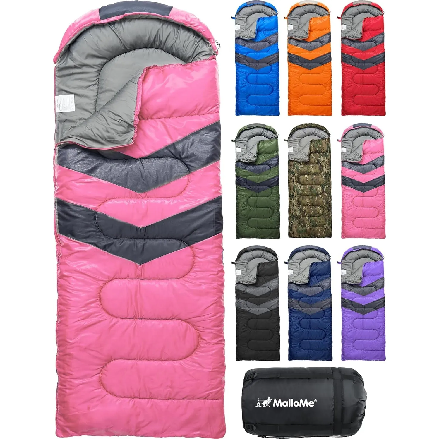 MalloMe Schlafsack für Erwachsene und Kinder, Winter, Sommer, Frühling, Herbst – Daunen für 1 Person – wasserdicht, Sch…