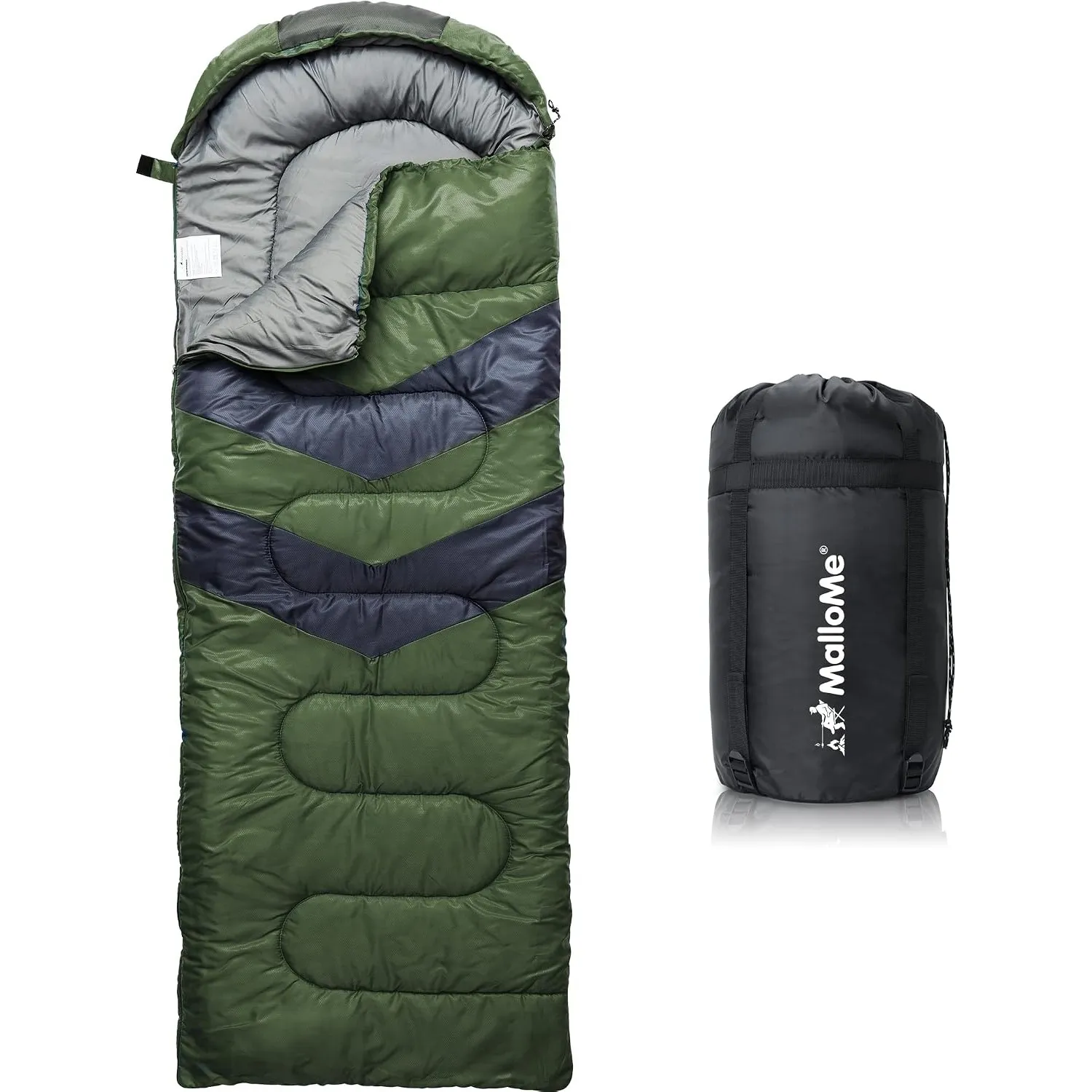MalloMe Schlafsack für Erwachsene und Kinder, Winter, Sommer, Frühling, Herbst – Daunen für 1 Person – wasserdicht, Sch…