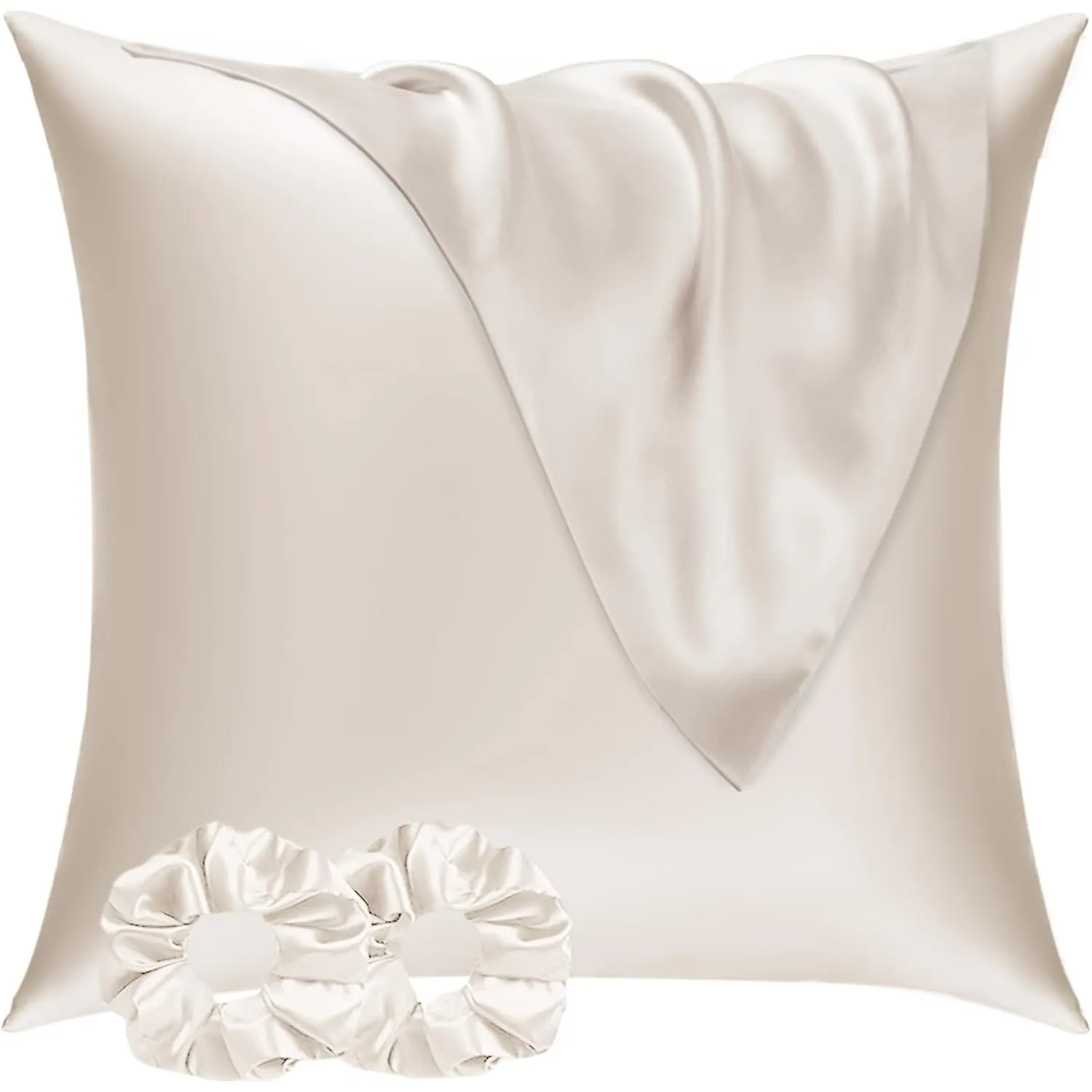 Vielit Satin Kissenbezug 80x80 2pc, wie EIN Seidenkissenbezug Beige