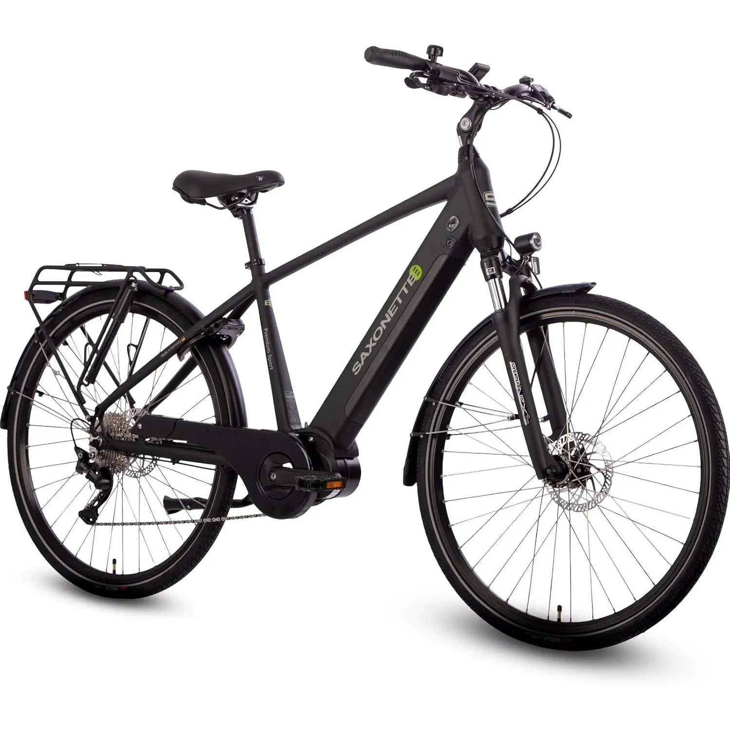 SAXONETTE E Fahrrad Herren 28 Zoll mit Mittelmotor 90NM， Bis zu 120km
