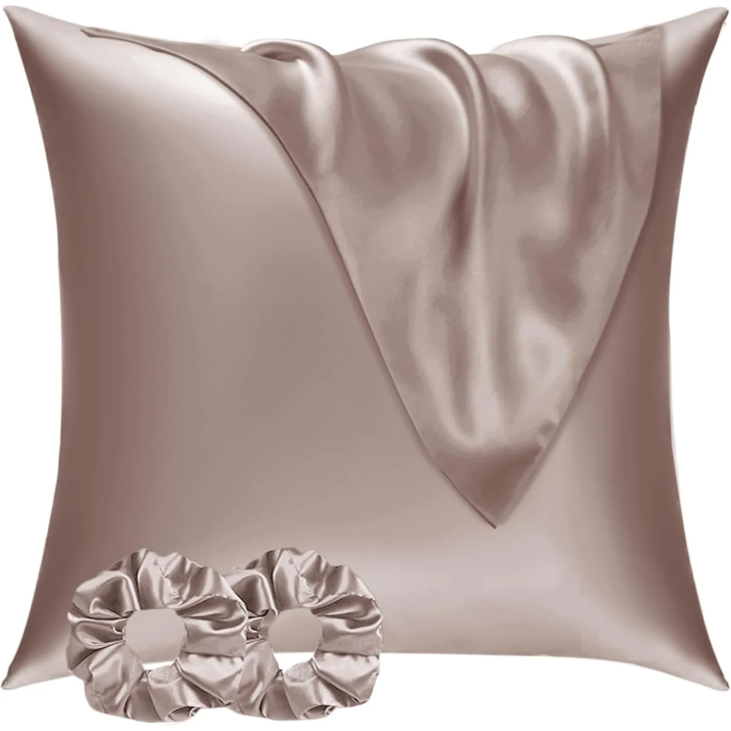 Vielit Satin Kissenbezug 80x80 2pc, wie EIN Seidenkissenbezug Taupebraun