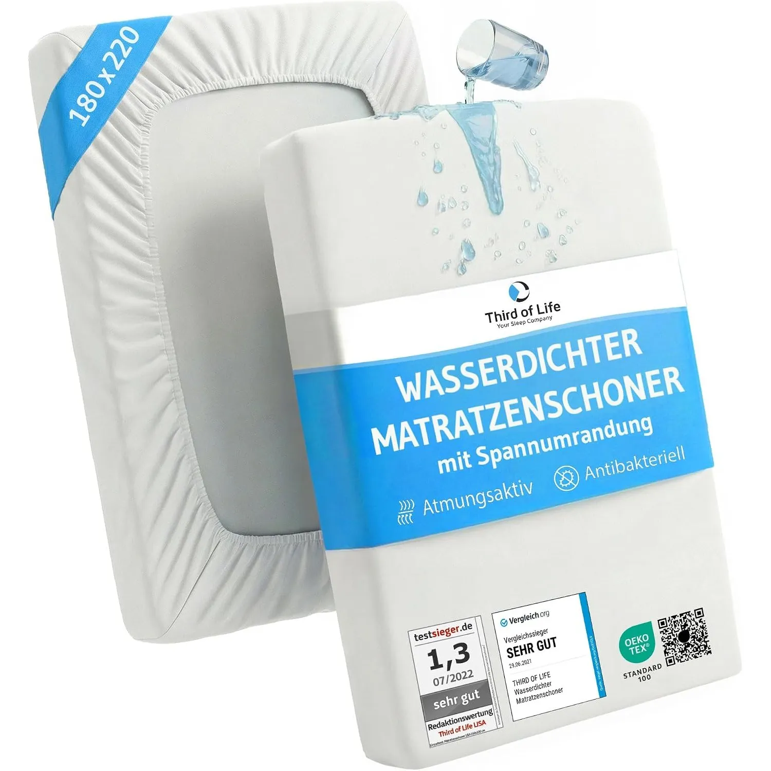 Matratzenschoner 180x220 wasserdicht, Atmungsaktive Matratzenauflage