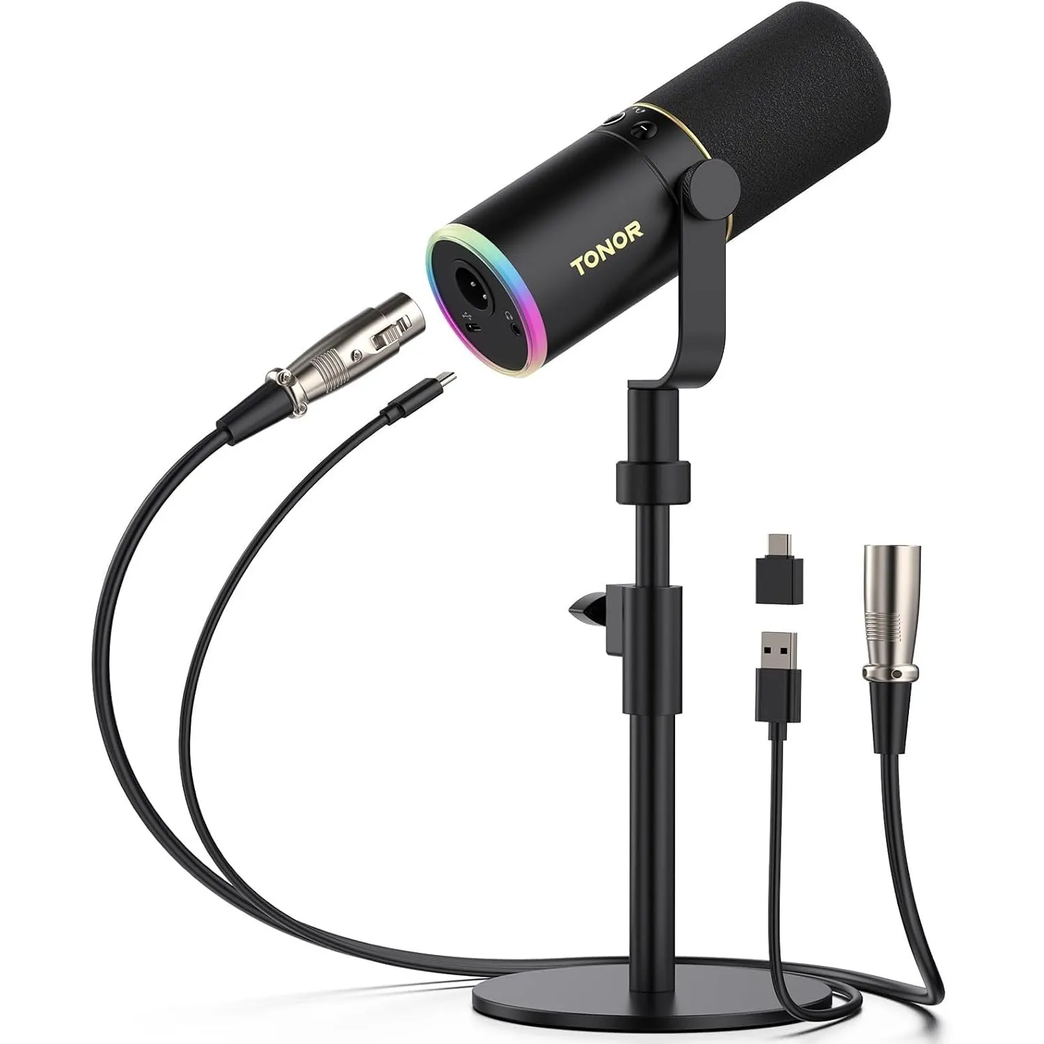 TONOR Dynamisches Microphone mit XLR/USB Kabel, Mikro PC, Vocal Mic Gesangsmikrofon für Streaming, Gaming, Studio, 200 …